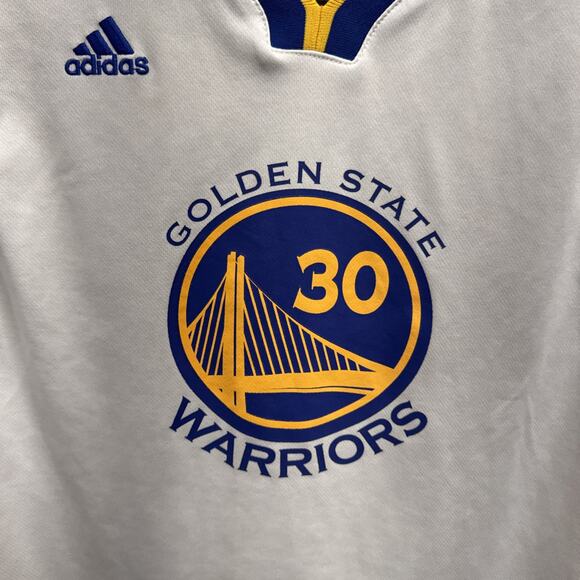 Adidas Golden State Warriors Jersey Youth XL White Steph Curry NBA Basketball - Picture 3 of 9